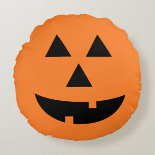 Coussin orange de Halloween de citrouille de