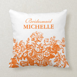 Coussin Orange de panier floral de faveur de Fête de la
