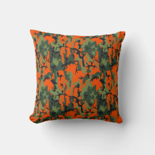 Coussin Orange de sécurité et camouflage vert