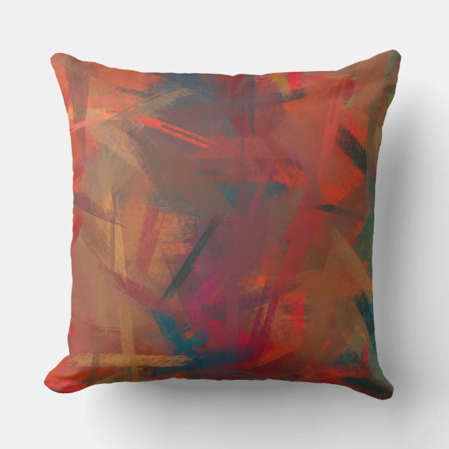 Coussin Orange de tomate Abstrait (Recto)