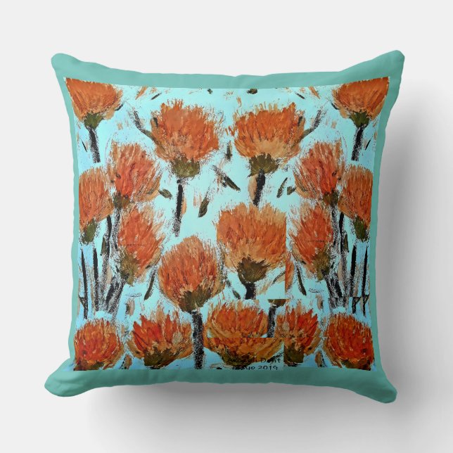Coussin Orange Dianthus caryophyllus Throw Cushion 51 x 5 (Recto)