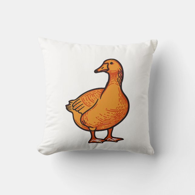 Coussin Orange Duck – Cute and Playful Animal (Recto)