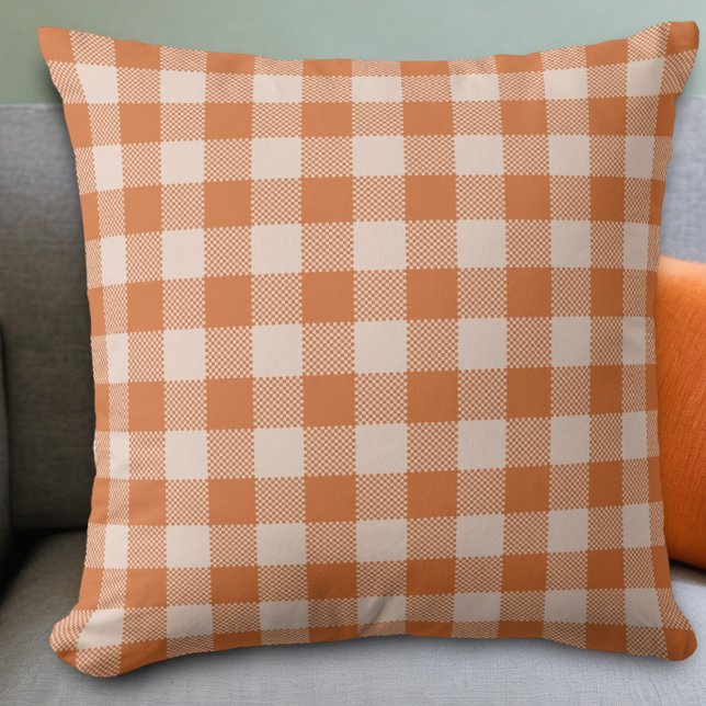 Coussin Orange En vichy automne automne automne (Créateur téléchargé)