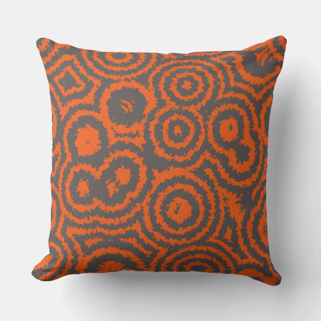 Coussin orange et gris abstrait (Recto)