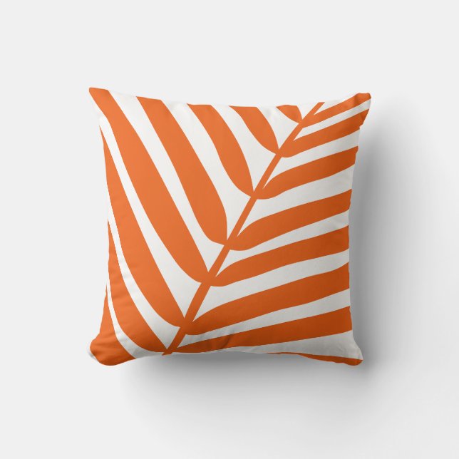 Coussin Orange feuille de palme (Recto)