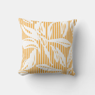 Coussin Orange Floral sans couture motif avec backgr rayé