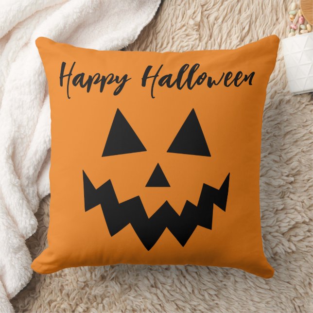 Coussin Orange Halloween Jack-o'-lantern (Couverture)