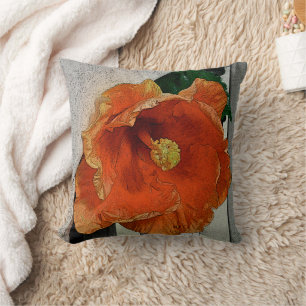 COUSSIN ORANGE HIBISCUS
