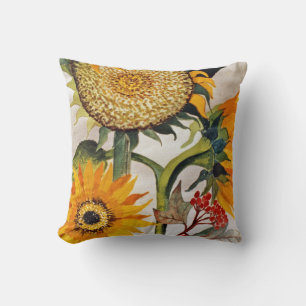 Coussin Orange Jaune Graine Tournesol Art