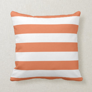 Coussin Orange moderne et rayures blanches