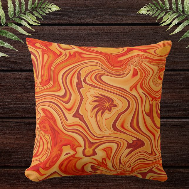 Coussin Orange Moderne Unique Accent Décor Abstrait (Créateur téléchargé)