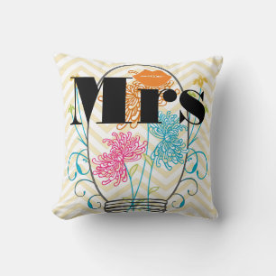 Coussin Orange Mrs Lips Pale Yellow Zig Zag Mason Jar