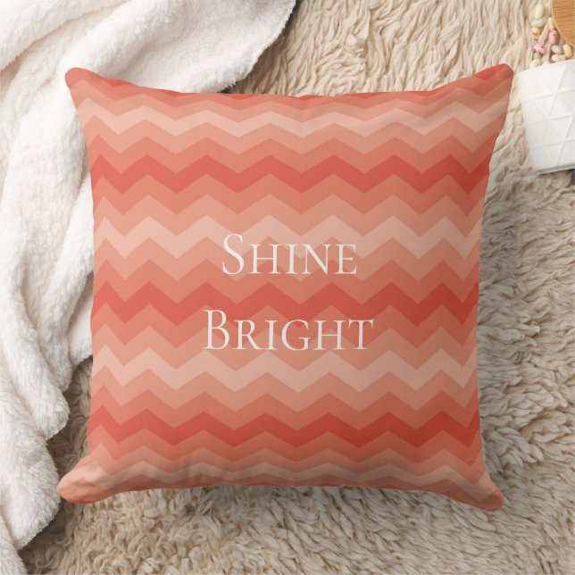 Coussin Orange Peach Chevron (Couverture)