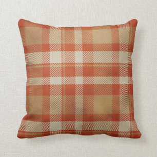Coussin Orange Plaid Fall