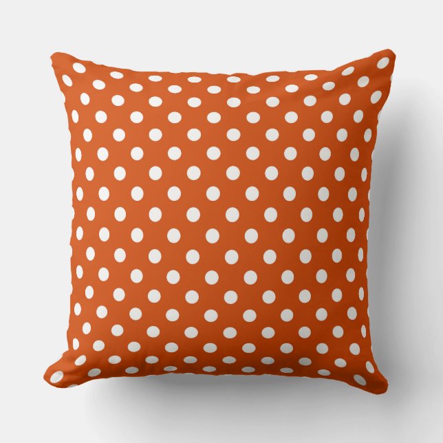 Coussin Orange - points rouge orange et blanc (Recto)