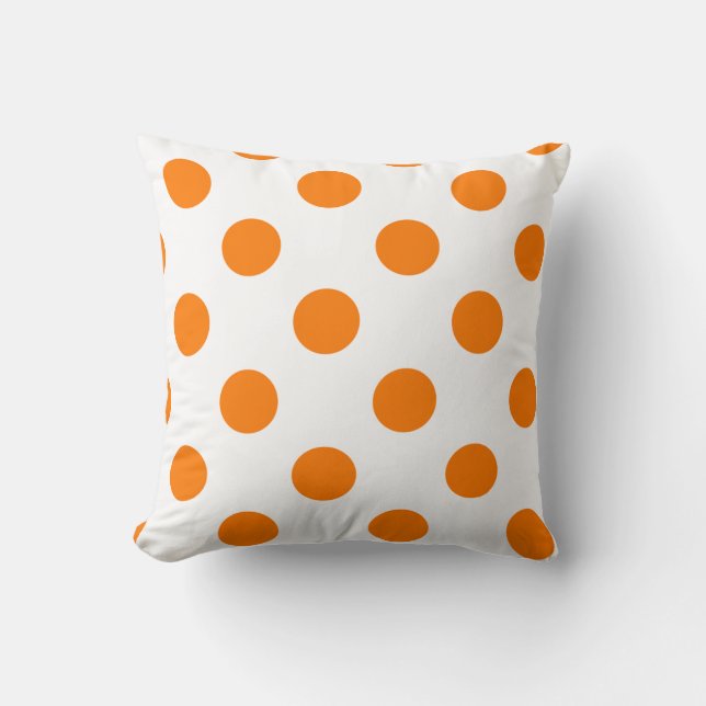 Coussin Orange Pois Motif tendance Fille moderne mignonne (Recto)