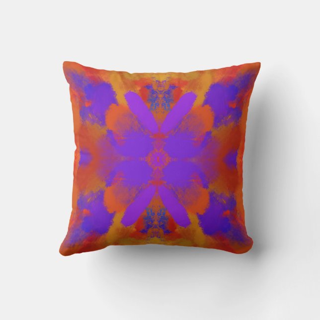Coussin Orange Purple And Red Abstract Graphic Art Design (Verso)