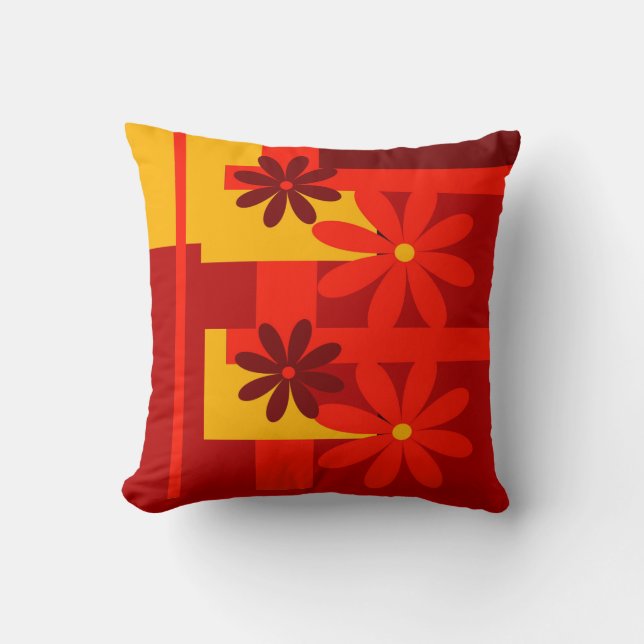 Coussin Orange rétro des années 1970 (Recto)
