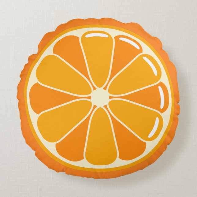 Coussin orange rond de tranche (Devant)