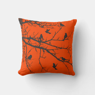 Coussin Orange Rouge jolie silhouette