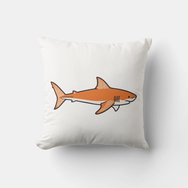 Coussin Orange shark Throw Pillow (Recto)