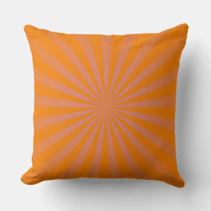 Coussin Orange Sun Funky Rays Retro Stripes