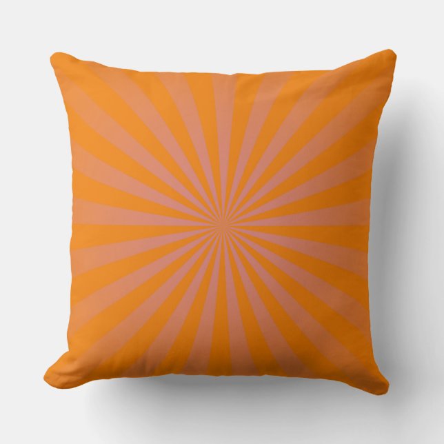 Coussin Orange Sun Funky Rays Retro Stripes (Recto)
