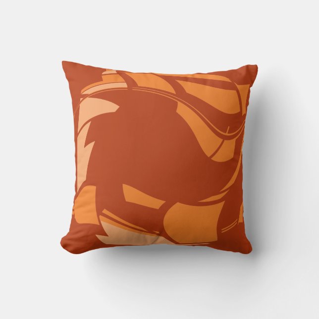 Coussin Orange Tons Wreath sur rouille MCM Look Art Design (Recto)