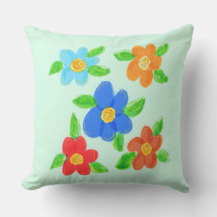 Coussin Orange Turquoise Et Rouge