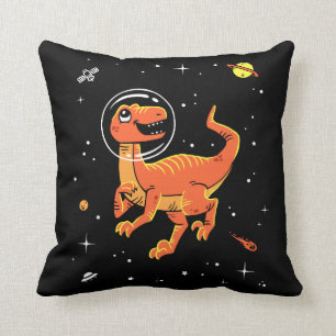 Coussin Orange Tyrannosaurus Dinos Dans L'Espace