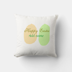 Coussin Orange vert oeuf heureux pâques ajouter nom messag