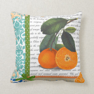 Coussin orange vintage de cuisine de fruit de la