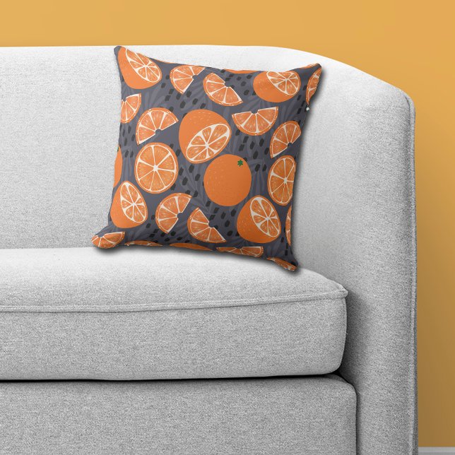 Coussin Oranges de Boho d'été en bleu (Créateur téléchargé)