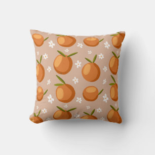 Coussin Oranges d'été Fruit petites fleurs blanches Motif