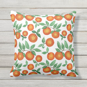 Coussin Oranges d'été Motif d'aquarelle d'agrumes