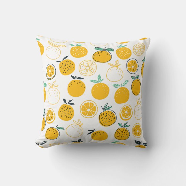 Coussin Oranges fruits sans couture motif (Recto)