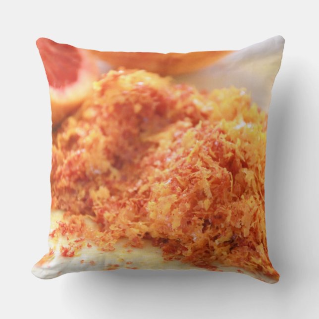 Coussin Oranges sanguines d'agrumes juteux et zeste (Recto)