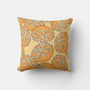 Coussin Oranges tranchées : motif vintage sans soudure.