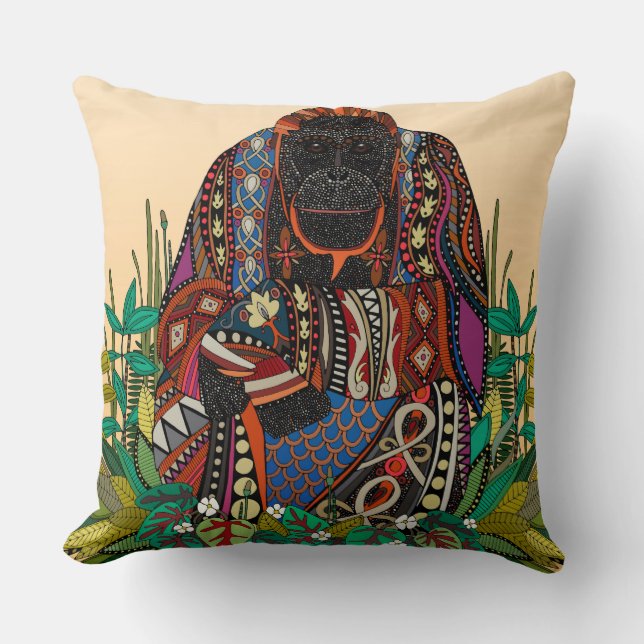 Coussin orangoutan roi cornsilk (Recto)