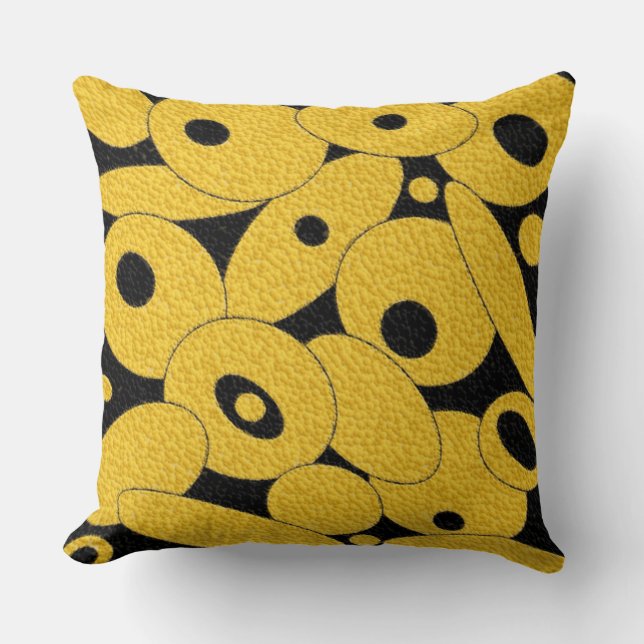 Coussin Orbes de bulle noire et or lancer l'oreiller (Recto)