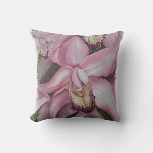 Coussin ORCHID EXOTIQUE ROSE ET PURPLE (Recto)