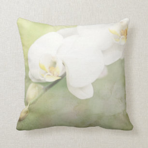 Coussin Orchidée blanche vintage