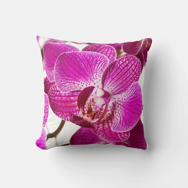 Coussin Orchidée de Dendrobium de roses indien - arrière - (Recto)