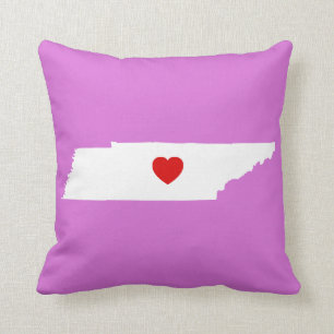 Coussin Orchidée et Tennessee blanche avec Coeur Rouge