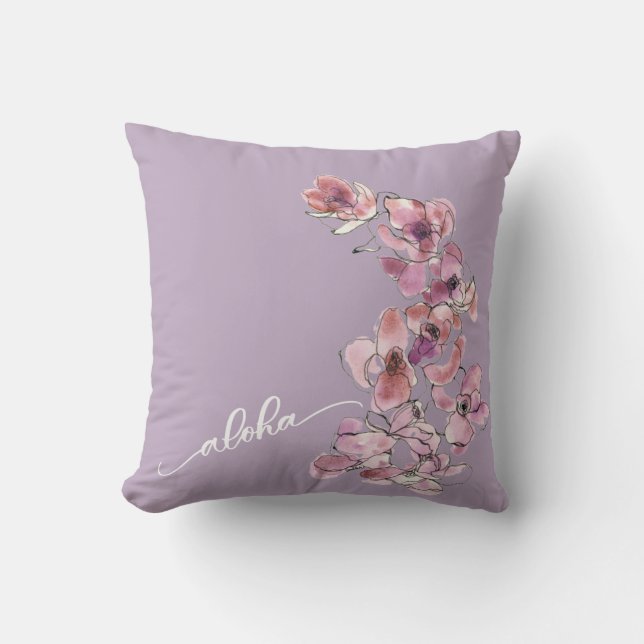 Coussin Orchidée Lt Aloha Jetez l'oreiller 16" x 16" (Recto)