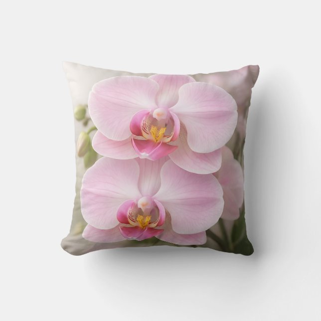 Coussin Orchidée Phalaenopsis Rose Tendre (Recto)