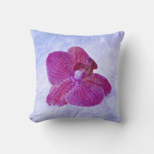 Coussin Orchidée violette à la brume blanche