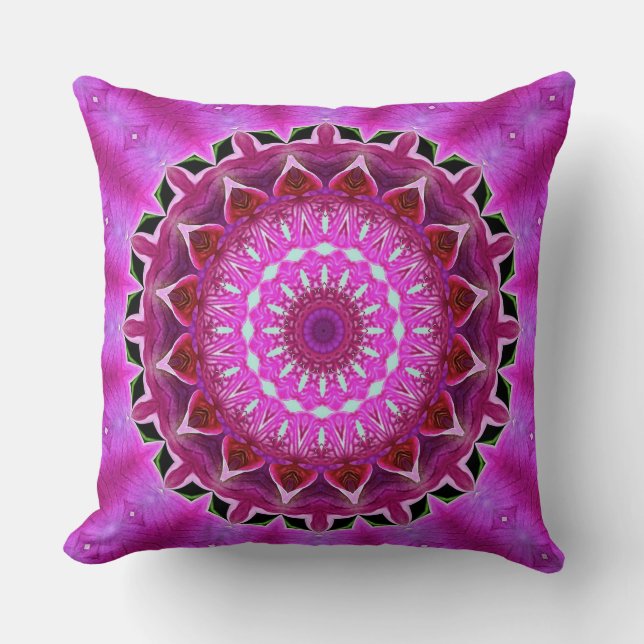 Coussin Orchidée violette Abstraite Mandala No 1 Throw PIl (Recto)