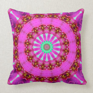 Coussin Orchidée violette Abstraite Mandala No. 2 Pillow