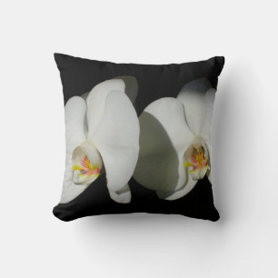 Coussin Orchidées blanches élégantes, photo à fleurs tropi